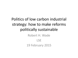 Politics of low carbon industrial strategy: how to make reforms
