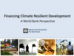 Financing Climate Resilient Development A World Bank