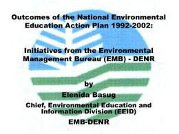 Outcomes of the National Environmental Education Action Plan
