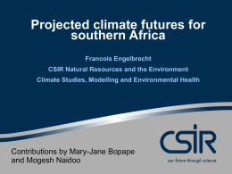 Projected Climate Futures for Southern Africa