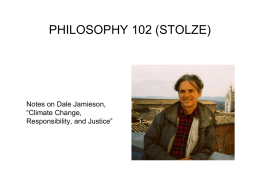 Notes on Jamieson, "Climate Change, Responsibility, and Justice"