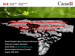 Implementing the global framework for climate services in