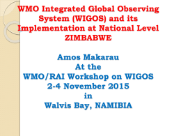 National Observing Strategy and National WIGOS