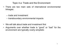 Environmental Linkages and Climate Change Part One