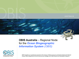 OBIS Australia - Regional Node for the Ocean Biogeographic