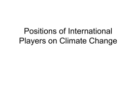 Positions of International Players on Climate Change
