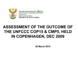 ASSESSMENT OF THE OUTCOME OF THE UNFCCC COP15