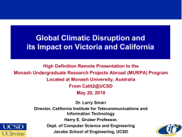 PPT - Larry Smarr - California Institute for Telecommunications and