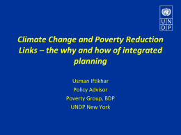 Climate Change and Poverty Reduction Links - adaptation