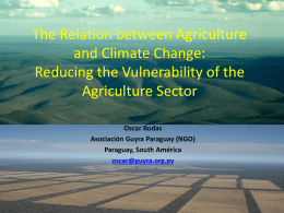 The Relation Between Agriculture and Climate Change