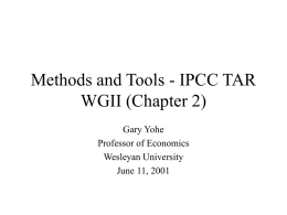 Methods and Tools - IPCC WG II, Chapter 2