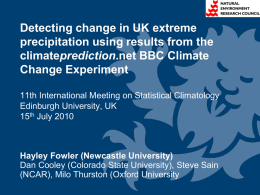 Climate Change Experiment - International Meetings on Statistical
