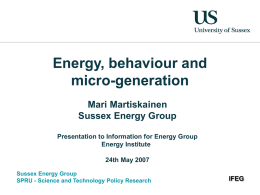 Sussex Energy Group SPRU - Science and