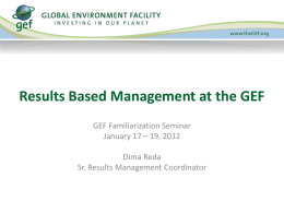 Presentation Name - Global Environment Facility