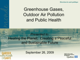 Greenhouse Gases, Outdoor Air Pollution and Public Health