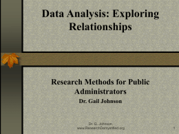 Exploring Relationships - Gail Johnson`s Research Demystified
