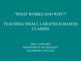 Teaching small lab/field-based classes