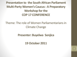 The role of Women Parliamentarians in Climate Change