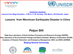 Mr. Peijun Shi - China - Third UN World Conference on Disaster