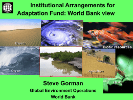 Institutional Arrangements for Adaptation Fund: World Bank