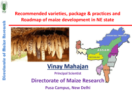 Recommended varieties, package & practices and Roadmap of