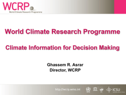 Climate information for decision making