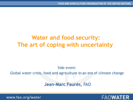 Water and food security: The art of coping with uncertainty