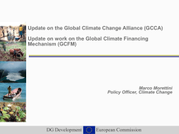 Update on the Global Climate Change Alliance (GCCA)