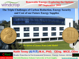 The Triple Challenges of Carbon Reduction, Energy Security and