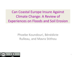 Can Coastal Europe Insure Against Climate Change: A Review of