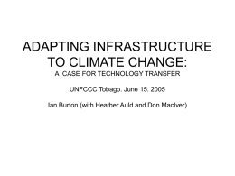 adapting infrastructure to climate change: a case for