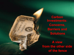 Structuring the Carbon Finance Deal
