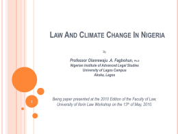 Law & Climate Change in Nigeria