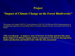 Project “Impact of Climate Change on the Forest Biodiversity”