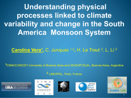 Understanding physical processes linked to climate variability and