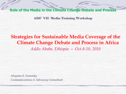 Role of the Media in the Climate Change Debate and Process