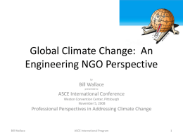 Global Climate Change: An Engineering NGO Perspective