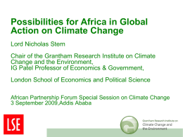 Possibilities for Africa in Global Action on Climate Change