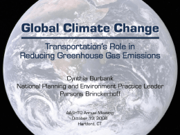 Global Climate Change Transportations Role in Reducing