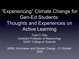 “Experiencing” Climate Change for Gen-Ed Students