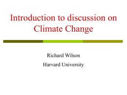 Introduction to discussion on Climate Change
