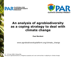 Analysis of agrobiodiversity as a coping strategy to deal with climate