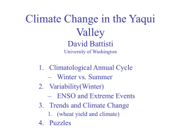 Climate Change in the Yaqui Valley - David Battiste, University of
