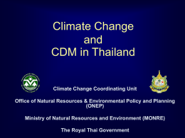 Climate Change and CDM in Thailand