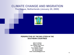 Climate Change and Migration: Perspective of the Big - sid