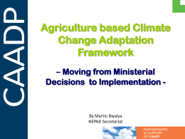 Agriculture climate change adaptation framework – NEPAD