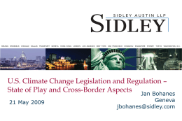 U.S. Climate Change Legislation and Regulation