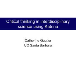 Critical thinking in interdisciplinary science using