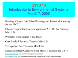 ESYS 10 Introduction to Environmental Systems February 26