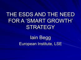 The ESDS and the need for a `smart` Lisbon Strategy